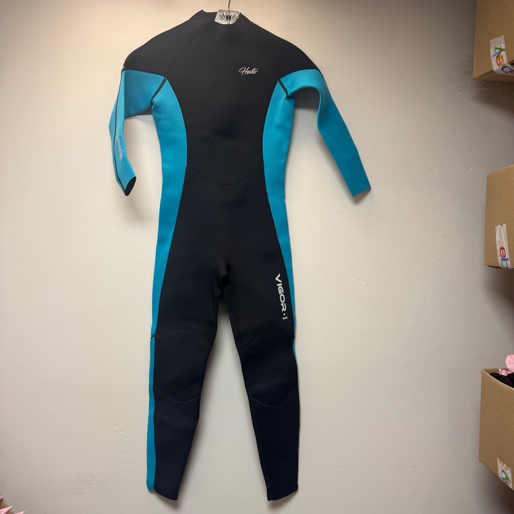 Hevto Wetsuit Womens Small Black Turquoise NEW Vigor-I Full Body CLY001 3mm